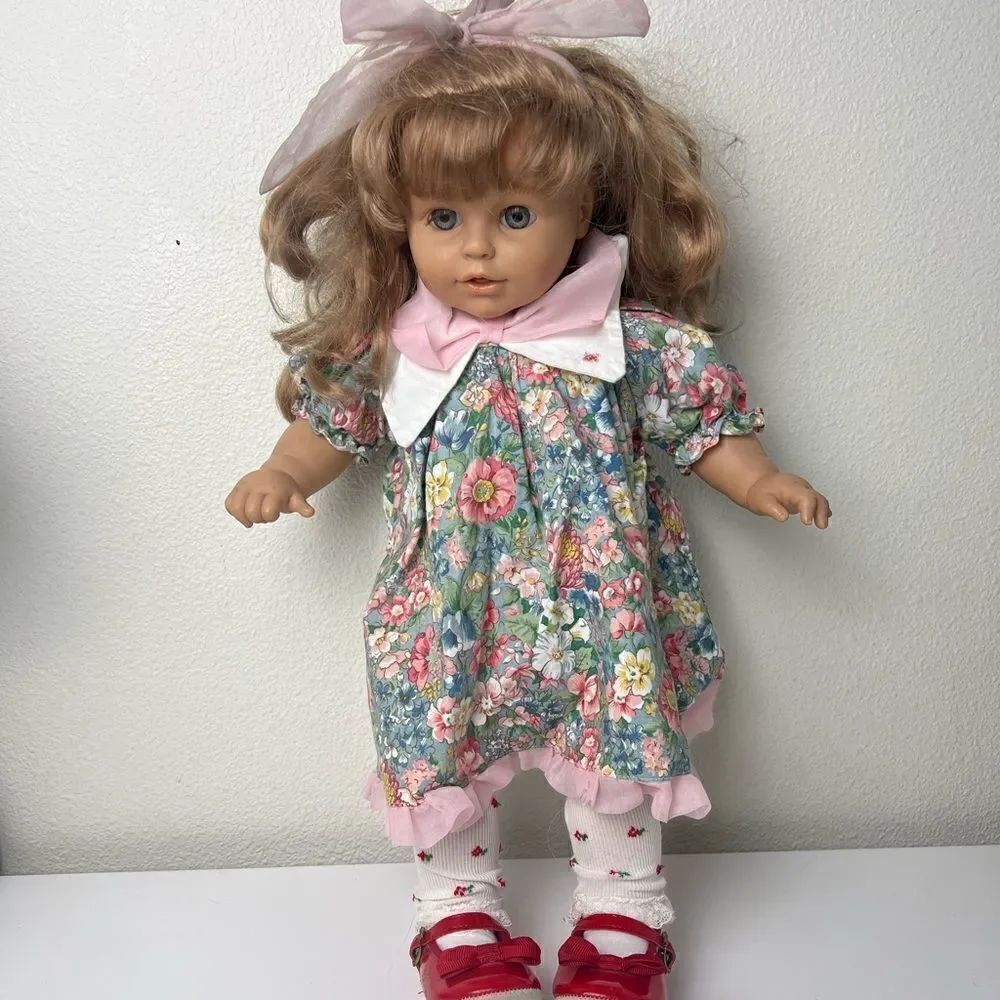 Cute Berenguer Plastic and Cloth Blonde Girl Doll 19" Tall